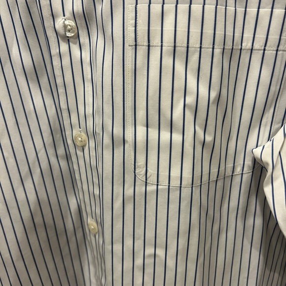 Men’s Brooks Brothers Striped Button up Shirt White Blue XL - Picture 6 of 9